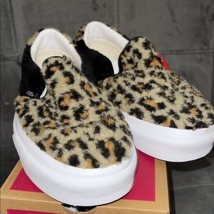 BRAND NEW Sherpa cheetah print vans